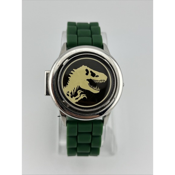 Jurassic World Kids Digital Watch Spinner T Rex Silicone Band- New Battery - Picture 1 of 7